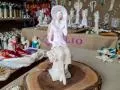 Aniołek Megan - różowy -  20 x 9 cm figurka dekoracyjna gipsowa