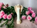 Anioł Emily - miętowy -  22 x 9 cm figurka dekoracyjna gipsowa