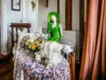 Aniołek Megan - zielony -  20 x 9 cm figurka dekoracyjna gipsowa