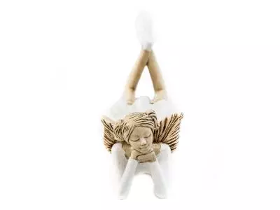 Aniołek Dixie - biały -  15 cm figurka dekoracyjna gipsowa