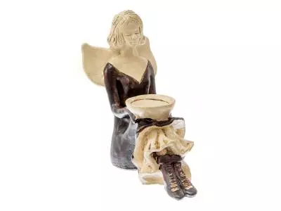 Aniołek Marion - brązowy -  15 cm figurka dekoracyjna gipsowa