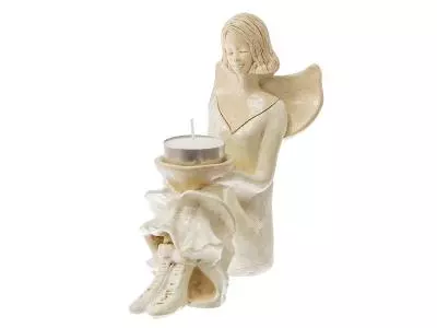 Aniołek Marion - kremowy -  15 cm figurka dekoracyjna gipsowa