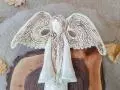 Anioł Clara - beżowy -  40 x 28 cm figurka dekoracyjna gipsowa