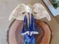 Anioł Clara Art Leaf - granatowy -  40 x 28 cm figurka dekoracyjna gipsowa