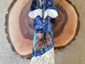 Anioł Clara Art Leaf - granatowy -  40 x 28 cm figurka dekoracyjna gipsowa