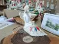 Aniołek Loretta - biały -  15 cm figurka dekoracyjna gipsowa