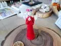 Aniołek Eva - czerwony -  15 cm figurka dekoracyjna gipsowa