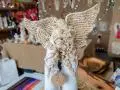 Anioł Romeo & Juliet - białe całe -  50 x 30 cm figurka dekoracyjna gipsowa