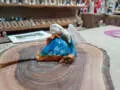 Śpiący aniołek - turkus B -  figurka dekoracyjna gipsowa