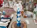 Anioł Madelyn - turkus -  47 x 18 cm figurka dekoracyjna gipsowa