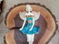 Anioł Theresa - turkus -  30 x 14 cm figurka dekoracyjna gipsowa