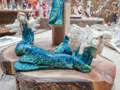 Turkusowe Anioły - komplet  -  figurka dekoracyjna gipsowa