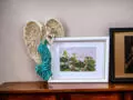 Anioł Andrea - turkus lewy -  19 x 11 cm figurka dekoracyjna gipsowa