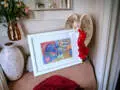 Andrea + Ramka - czerwona prawa -  13 x 18 cm figurka dekoracyjna gipsowa