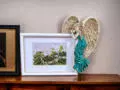 Anioł Andrea - turkus prawy -  19 x 11 cm figurka dekoracyjna gipsowa