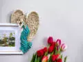 Anioł Andrea - turkus prawy -  19 x 11 cm figurka dekoracyjna gipsowa