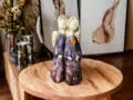 Anioły Apple & Ella Art Leaf - szary brąz -  18 x 10 cm figurka dekoracyjna gipsowa