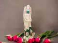 Anioł Genesis - stojący brąz turkus -  57 x 22 cm figurka dekoracyjna gipsowa