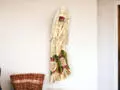 Anioł Genesis - zielony fuksja -  55 x 20 cm figurka dekoracyjna gipsowa