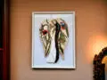 Kochające Anioły + ramka - wiszące biało czarne -  35 x 21 cm figurka dekoracyjna gipsowa