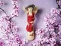 Anioł Olivia - burgund -  32 x 15 cm figurka dekoracyjna gipsowa