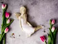 Aniołek Matilda - różowy pastelowy -  15 cm figurka dekoracyjna gipsowa