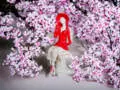 Aniołek Megan - czerwony -  20 x 9 cm figurka dekoracyjna gipsowa