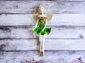 Anioł Theresa - zielony -  30 x 14 cm figurka dekoracyjna gipsowa