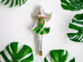 Anioł Theresa - zielony -  30 x 14 cm figurka dekoracyjna gipsowa