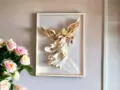 Anioł ze Skrzypcami - biały -  25 x 33 cm figurka dekoracyjna gipsowa
