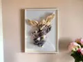 Anioł ze Skrzypcami - szary -  25 x 33 cm figurka dekoracyjna gipsowa