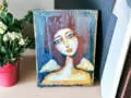 Anioł Kalina - obraz na desce -  22.5 x 29.5 cm
