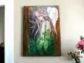 Leśny Anioł - obraz na desce -  22.5 x 29.5 cm