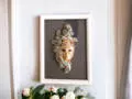 Maska Madame + ramka  -  13 x 18 cm figurka dekoracyjna gipsowa