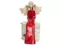 Anioł Agnes - czerwony -  20 x 9 cm figurka dekoracyjna gipsowa