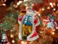 Czerwony Mikołaj - dekoracja kształtka -  12 x 9 cm bombka choinkowa szklana