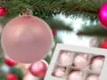 Bombki różowa perła -  100 mm bombki choinkowe szklane 6 szt
