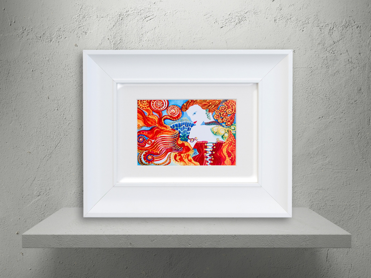 Love - Smooth - 13 x 18 cm grafika ręcznie złocona z ramką