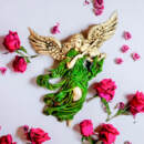 Anioł ze Skrzypcami - zielony