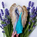 Zakochane Anioły - wiszące szaro turkusowe