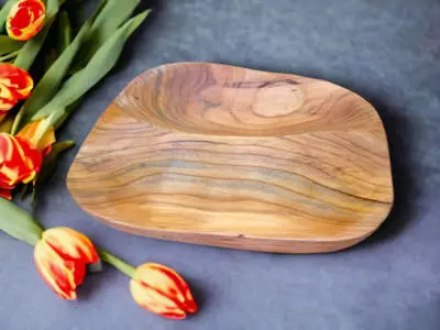 Misa drewniana unikat dąb -  25 x 25 cm ozdoba z drewna ręcznie robiona