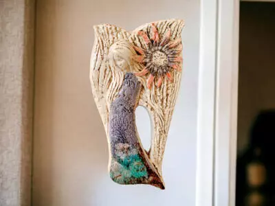 Anioł Xenylla Art - szary -  figurka dekoracyjna gipsowa