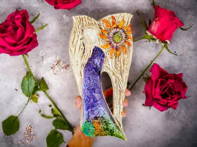 Anioł Xenylla Art - fiolet -  figurka dekoracyjna gipsowa