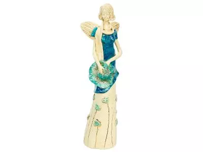 Anioł Sunday Rose - turkus -  32 x 15 cm figurka dekoracyjna gipsowa