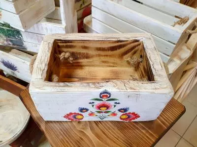 Pudełko drewniane A - motywy ludowe -  29 x 20 x 14 cm ozdoba z drewna