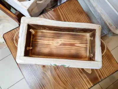 Pudełko drewniane z tulipanami -  30 x 15 x 10 cm ozdoba z drewna
