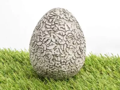 Jajko wielkanocne duże - beżowe -  10 x 9 cm ozdoba wielkanocna