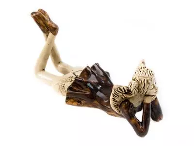 Aniołek Dixie - brązowy -  15 cm figurka dekoracyjna gipsowa