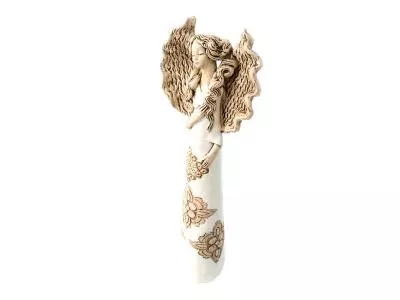 Anioł Madelyn - biały -  47 x 18 cm figurka dekoracyjna gipsowa