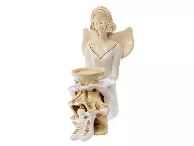 Aniołek Marion - biały -  15 cm figurka dekoracyjna gipsowa